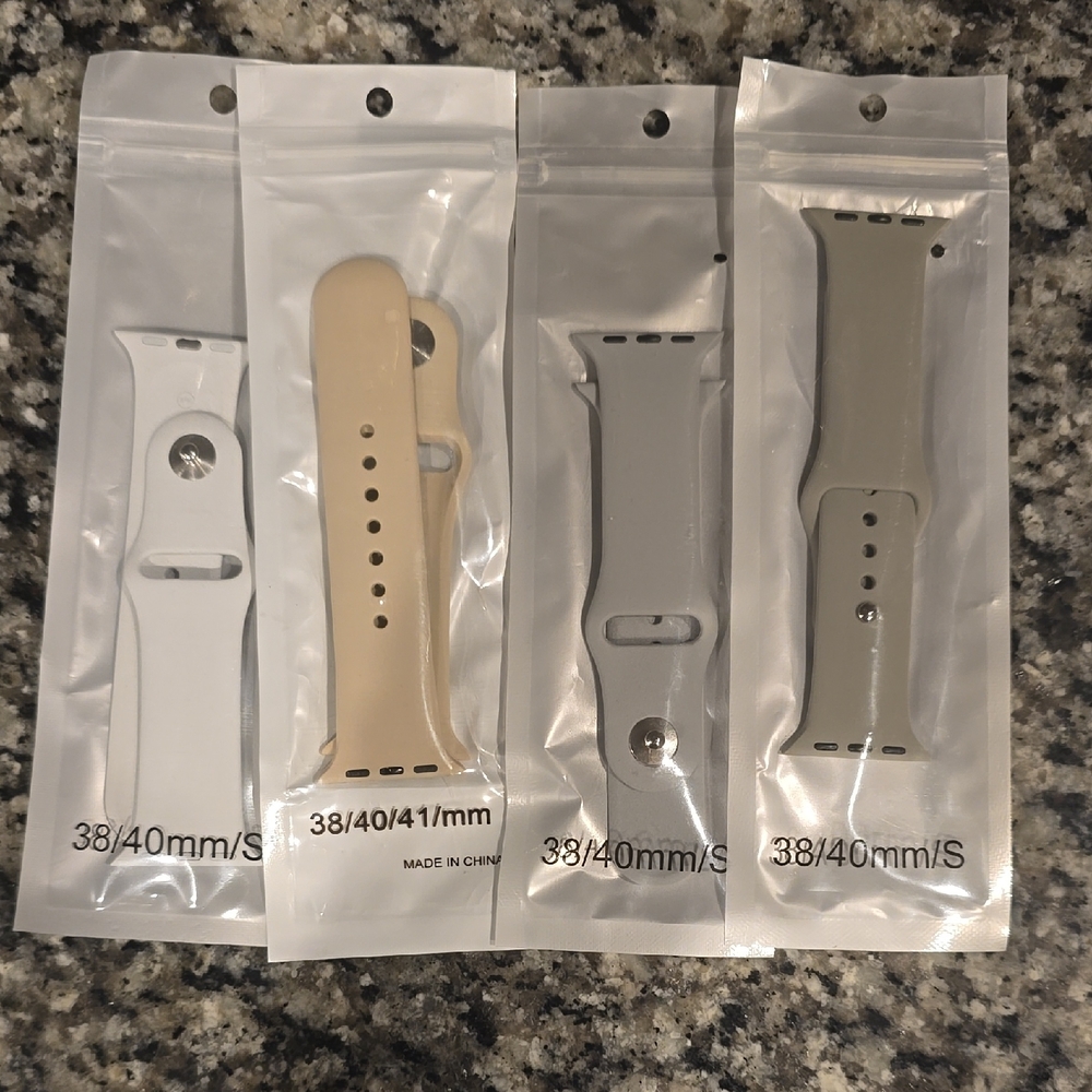 Smartwatch Band Set - White, Tan, Gray